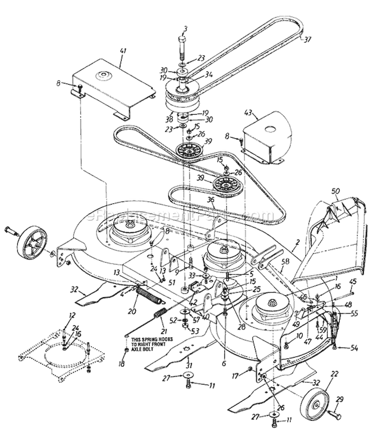 Page A Diagram and Parts List for 1363694H701 1996 Yard Man Lawn Tractor